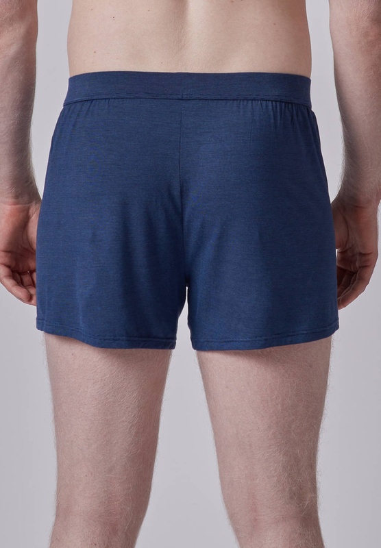 Skiny men&#39;s loose bamboo boxer shorts navy blue 080413