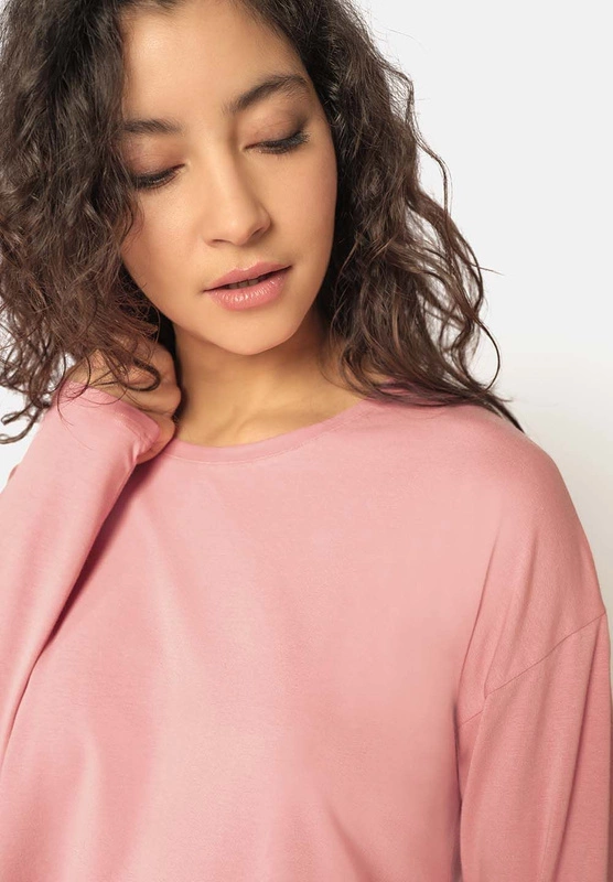 Women's long-sleeved T-shirt Skiny pink 085628