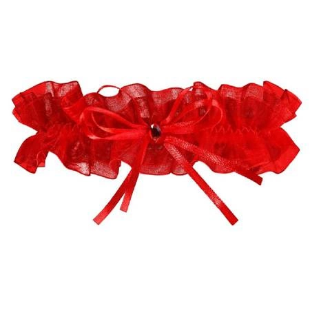 Garter with silicone Salamanka Julimex red PW-99